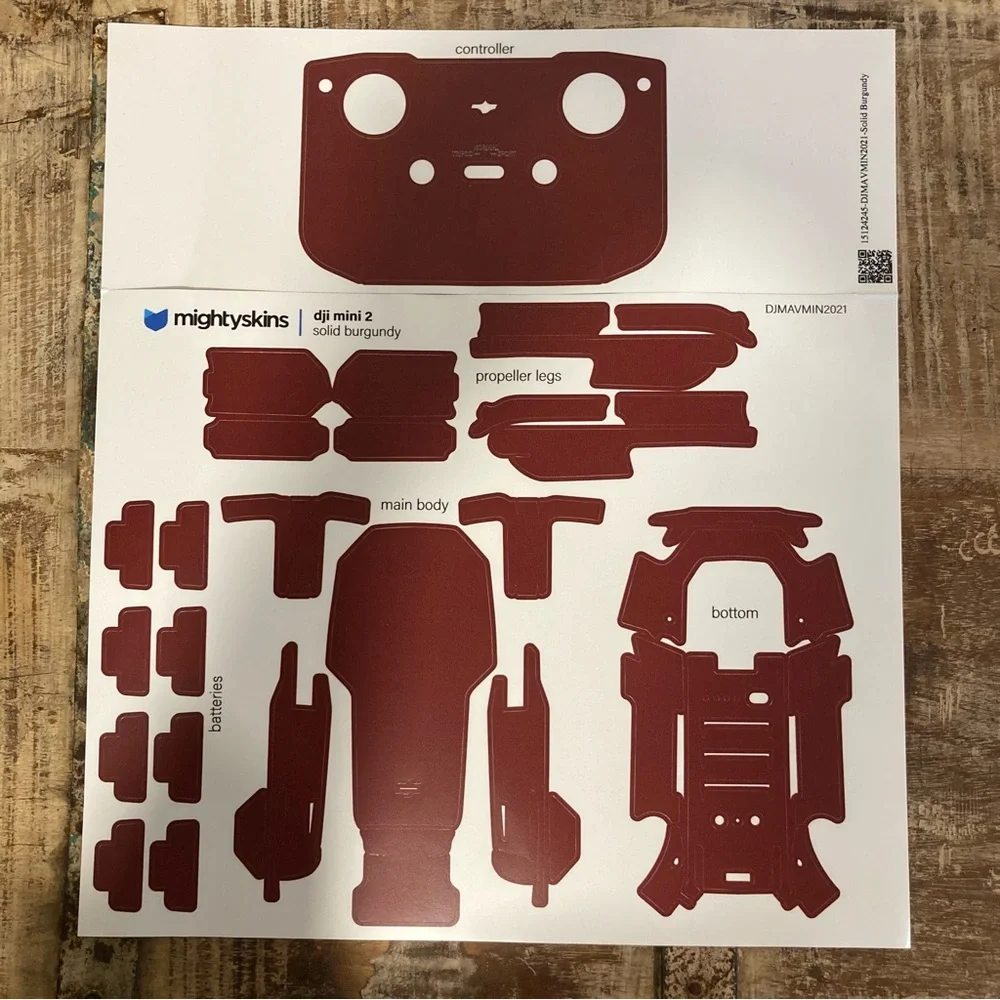 DJI Mini 2 Solid Burgundy Skin By Mightyskins